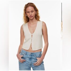 Aritzia Wilfred Basque Sweater Vest Light Birch NWT
